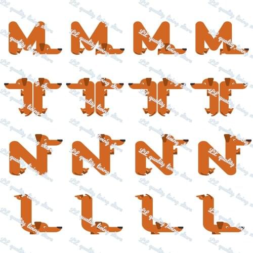 WL 2‘’Letter Dachshund Dog Grosgrain Ribbon Gift Wrapping Hair Bow Diy Party Decoration Craft Supplies Animal Collar