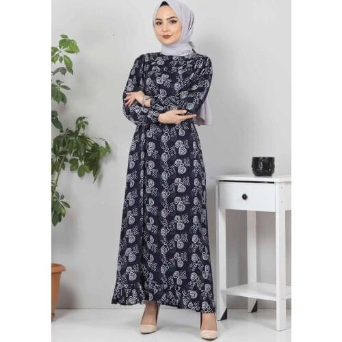 Yakası FırfırDetaylı Elbise TSD4402 Lacivert