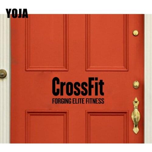 YOJA 23.5*12.1CM Fittness CrossFit Gym Fit Life Door Sticker Removable Home Decoration Accessories Wall Sticker D2-0034