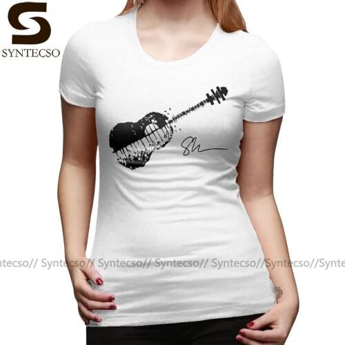 Nervous T-Shirt Shawn Mendes Guitar Signature Edition BLACK T Shirt Navy Print Women tshirt Cotton O Neck Ladies Tee Shirt