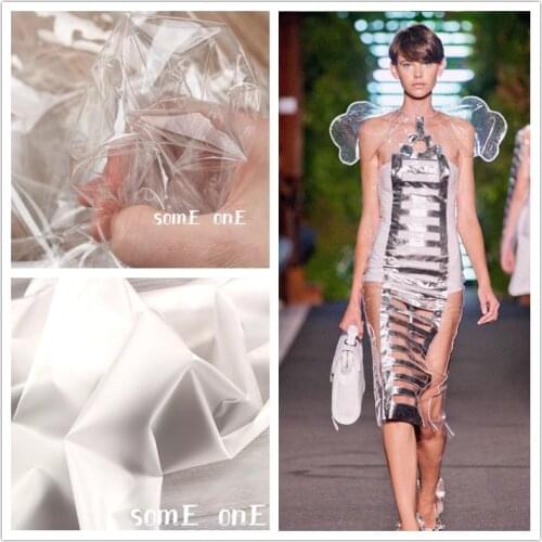0.1mm Thin TPU Fabric PVC Waterproof DIY Raincoat Coat Crystal Bags Stage Decor Plastic Fashion Clothes Designer Fabric