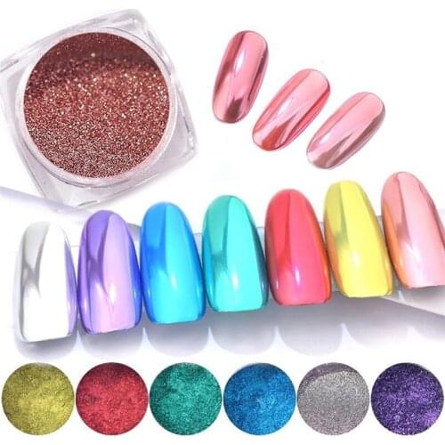 1 Box Glitter Nail Powder Magic Mirror Effect Nail Gel Polish Shiny Nail Art Chrome Pigment Nail Art Decoration DIY #289562
