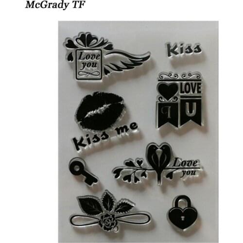 Kiss Scrapbooking Stamp DIY Photo Cards Account Rubber Clear Stamp Transparent Stamp Decoration Supplies Card Making