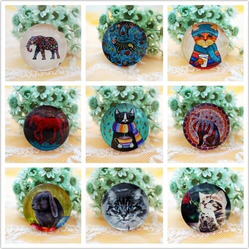 10PCS Mixed 18mm Round Glass Cabochon for charms key chain Jewelry Supply earring dangle earring for necklace pins