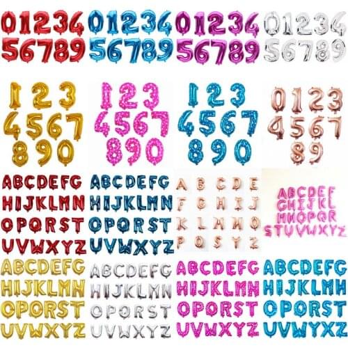 16 32 inch Gold Big Number Foil Balloons Digit Air Balloon Happy Birthday Wedding Decoration Letter Balloon Event Party Supplies