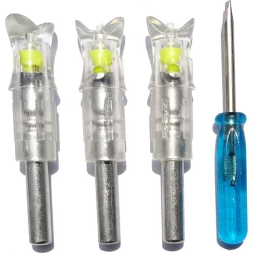 3pcs Archery Crossbow Lighted Nock LED Nock Hunting Arrow Nocks fit for 297-302 I.D Bolt 7.6mm Inner Diameter Arrow Lighting End