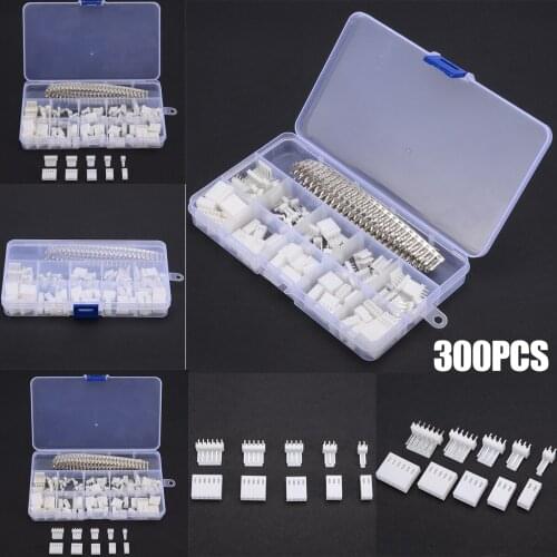 300pcs/set KF2510 2.54mm 2 3 4 5 6 Pin White Wire Terminal Pin Female Terminal Housing Header Wire Connector