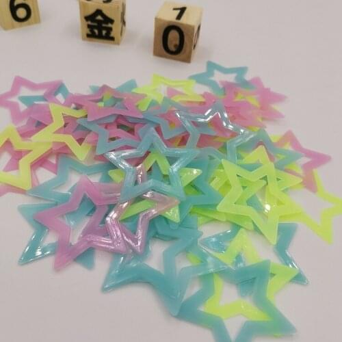 40pcs/bag 4.6cm Glow In Dark Toys Luminous Star Stickers Bedroom Sofa Fluorescent Painting Toy PVC Stickers For Kids Room