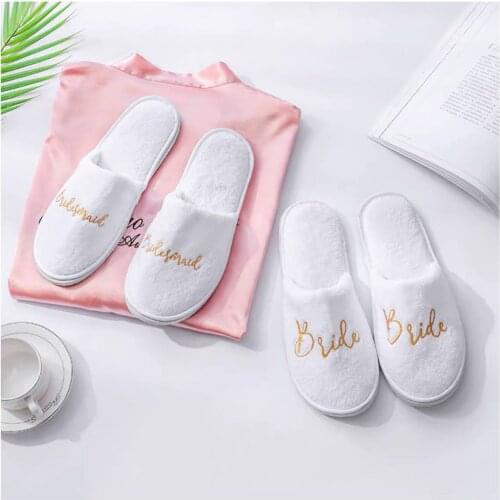 5pairs lot high quality custom name slippers Birthday Anniversary Engagement wedding proposal party bride Bridesmaid gift