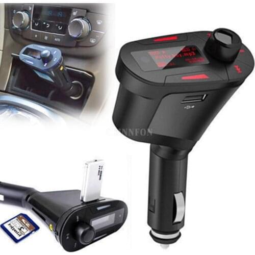 100Pcs/Lot Red Color Backlight Car MP3 Player Wireless FM Transmitter With USB for SD MMC Card Slot Drop Shipping Wholesale
