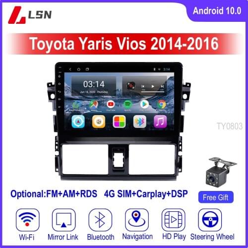 10" Android 10 For TOYOTA YARIS VIOS 2014/2015/2016 GPS Navigation Multimedia 2din Radio Car Stereo Player Navi Auto