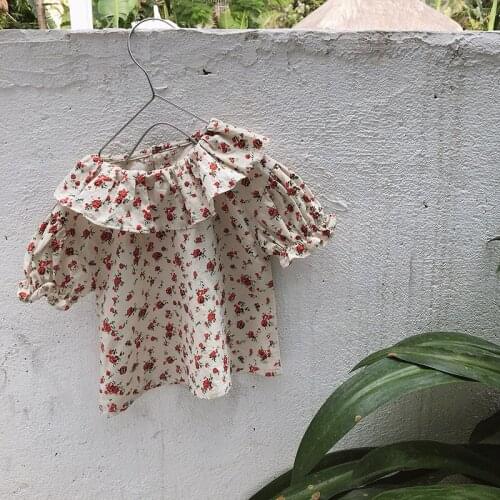 Baby Girl T-shirts Fashion Flowers Short Sleeve Ruffles Tops for Girl Kids Clothing 2020 Summer Toddler Child Tshirt 2 3 4 5 6 Y