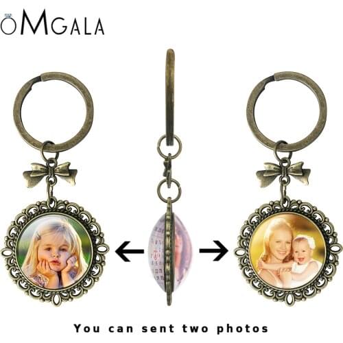 Personality Photo Double Sides Key chains Baby Dad Mom Family Photo Portrait Private Custom Calendar Keychains Grandparents Gift