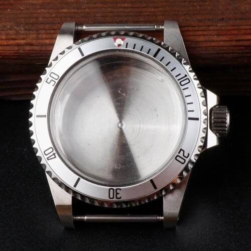 Vintage 1960 Watch Case for NH35/36 Movement Acrylic Dome Crystal Silver Aluminum Bezel Ratchet 120 Click Watch Accessories 5ATM