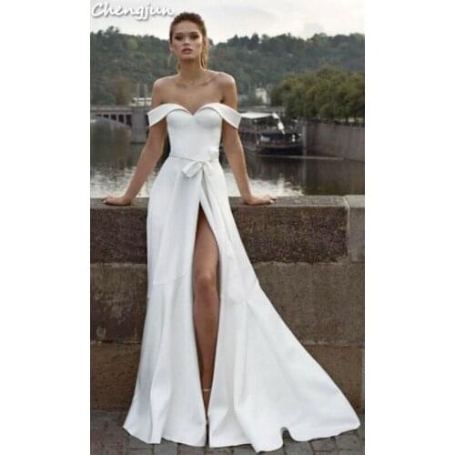 Chengjun Chaozhou Party Satin Bridal A Line Wedding Gown Dress