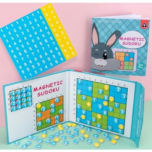 Kids Magnetic Educational Sudoku Puzzles Folding Book Reusable Board Early Learning Travel Toys Gifts For Children Boys Girls