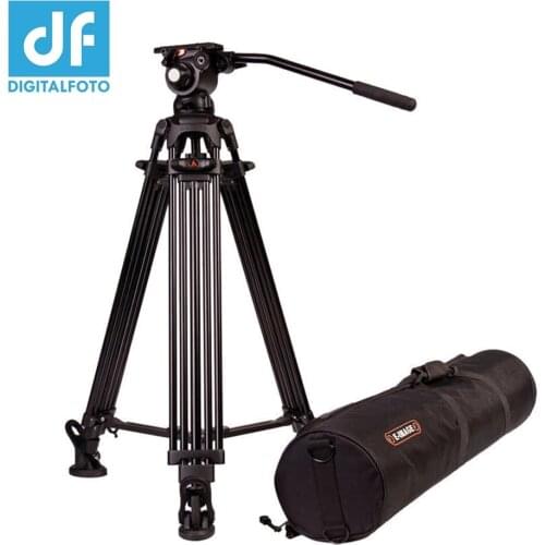 E-IMAGE EG03A2 Professional Tripod Alloy aluminum 75mm Bowl GH03 Fluid head Video tripod 2-Stage for DSLR Camera
