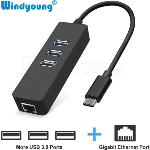 USB-C Hub with Gigabit Ethernet Adapter for Macbook Pro 2016/2017 Dell XPS 13/15 Lenovo Yoga 910 HP Spectre x360 USB Tyep C Hub