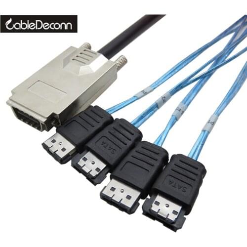 Infiniband SAS 4 X 34P SFF-8470 TO 7Pin E SATA cable with latch L=1.0m