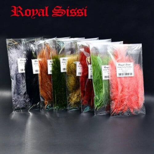 Royal Sissi 120pcs Multiple Colors assorted Turkey Marabou feather cheap Blood Quill Woolly Bugger Fly Tying feather material