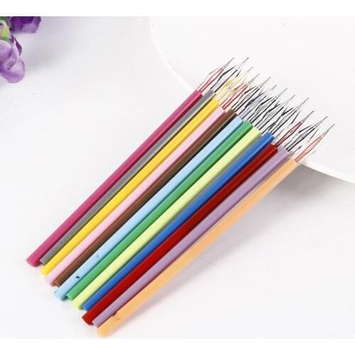 12 Colors/Set Diamond Gel Pen Refills Candy Color Fineliner Set School For Student Stationery Kawaii Gel Supplies Pen Canet U5C9