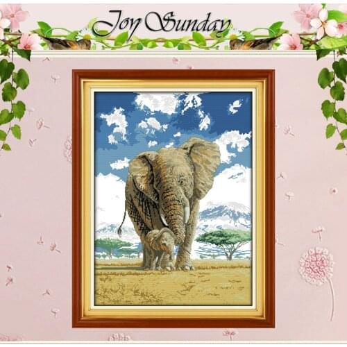 Elephants(1) Deep Love Patterns Counted Cross Stitch 11CT 14CT Cross Stitch Sets Chinese Cross-stitch Kits Embroidery Needlework