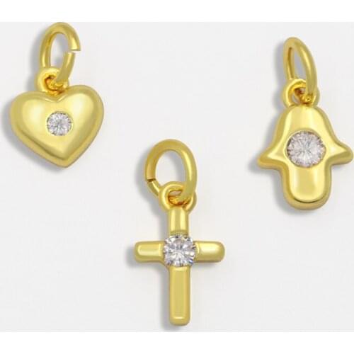 OCESRIO DIY Gold Filled Small Lock Pendant Decoration For muticolor Pendant Big CZ Nacklace Jewelry Making Supplies pdta008