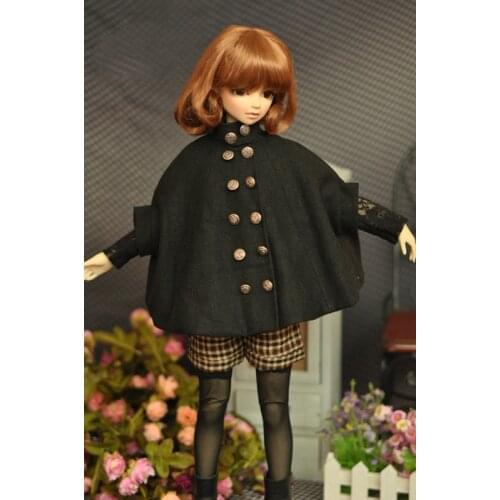 1/4 1/3 scale BJD clothes black woolen coat cloak for BJD/SD MSD SD13 doll accessories C0033