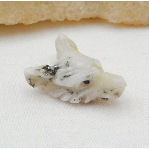 Wholesale,Carved Pyrite Wolf Head fashion Pendant 23x17x8mm4g