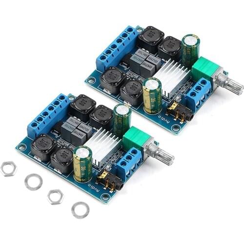 2Pcs Digital Amplifier Board,TPA3116D2 Two-Channel Stereo High Power Digital Subwoofer Power Amplifier Board 2X50W
