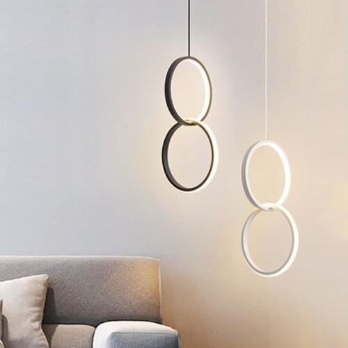 Thrisdar Nordic Minimalist Ring Shape Pendant Lamps office Restaurant Lobby Exhibition hall Circle Ring Hanging Light