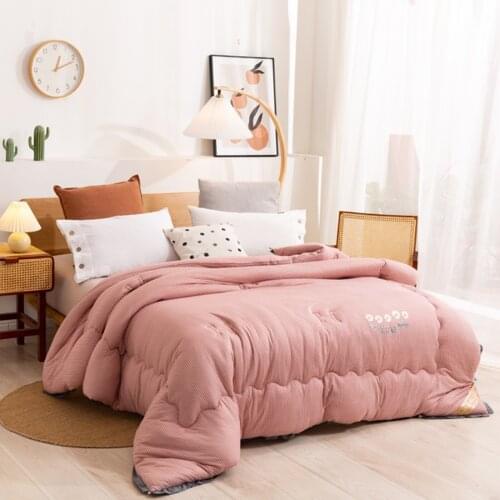 Luxurious Lattice Winter Quilts Down Quilt Double 100% Microfiber Filling Duvet Core for Adults Warm Blanket Thickened Bed Duvet