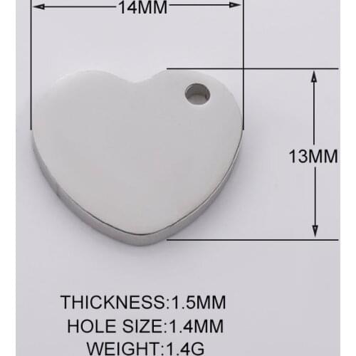 DIY Handmade Jewelry Making 5pcs 14*13mm Mirror polishing Stainless steel Small Heart Shape Charm pendant For Necklace/keychain