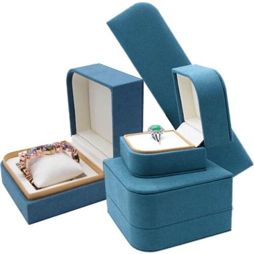 Jazz Jewelry Box Organizer Gift Packaging Blue Elegant Delicate Ring Pendant Necklace Jewellery Case for Kids