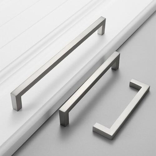 Modern Aluminum Alloy Kitchen Door Handles Cabinet Handles Drawer Knobs Wardrobe Door Handles Brushed Modern Style Hardware