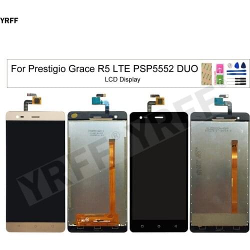 Glass Panel LCD Screens For Prestigio Grace R5 LTE PSP5552 DUO LCD Display Touch Screen Digitizer Assembly Phone Repair Sets