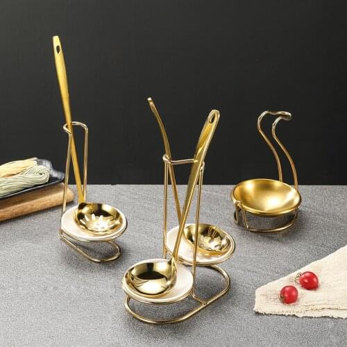 Creative Swan Shape Spoon Storage Rack Kitchen Gadgets Holder Tray Stainless Steel Desktop Organizer Stand Shelf Home Supplies