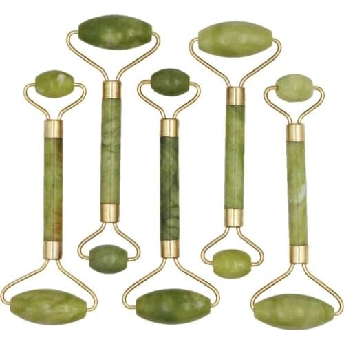 Facial Massage Roller Guasha Board Double Heads Jade Stone Face Lift Body Skin Relaxation Slimming Beauty Neck Thin Lift