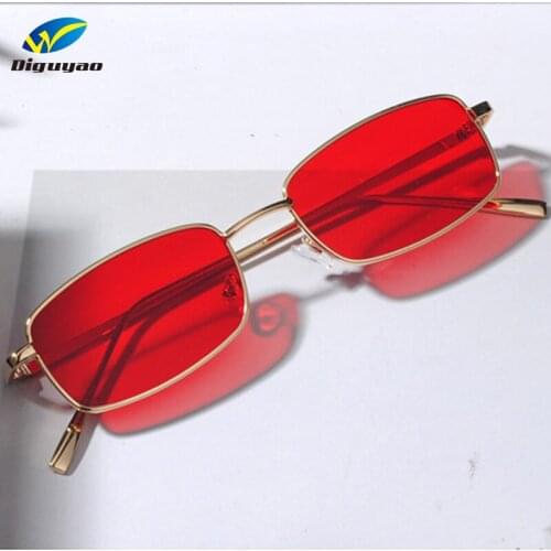 DIGUYAO 2020 Vintage Metal Sunglasses Women Men Small Rectangle Sunglasses Brand Designer Square Retro Shades For Female UV400