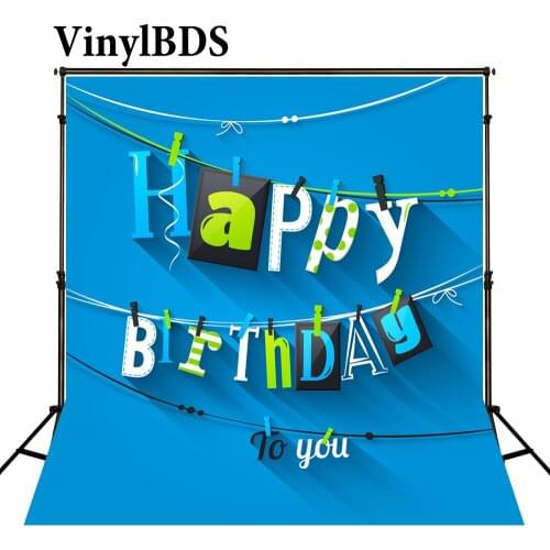 VinylBDS Newborn Birthday Baby Backdrops Blue Cute Backdrop Children Photo Background Large Size Seamless Photo