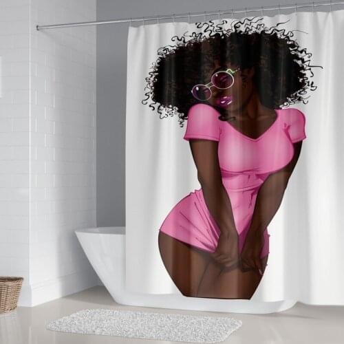 African woman japanese shower curtain leaves shower curtain african american shower curtain sunflower bathroom set For bathroom