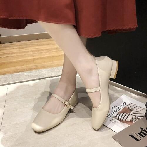 Womens shoes 2020 womens spring new retro grandma shoes soft sole thick with Mary Jane shoes casual low heel shoes