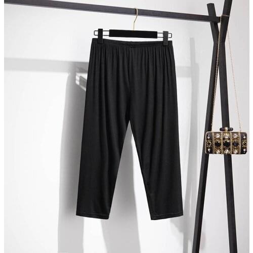 Oversized summer womens loose high-waist cropped trousers plus size 6XL 7XL 8XL 9XL 10XL thin slimming leggings women