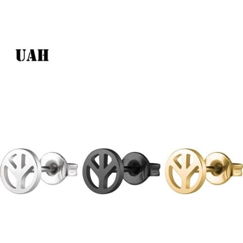 UAH Fashion Stud Earrings for Women Girl Feamale Peace symbol Anti War Earring Jewelry Gift