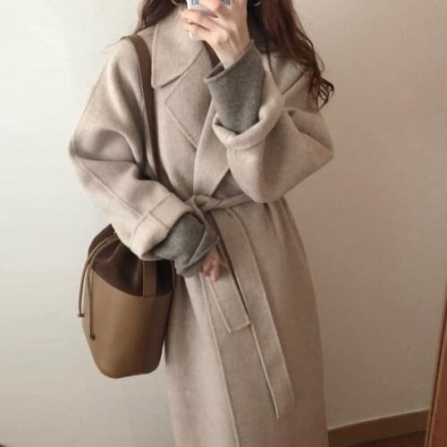 Women Korean Winter Elegant Long Overcoat Outwear Coat Loose Cardigans Long Sleeve Manteau Femme Hiver