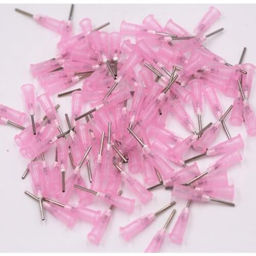 100pcs 18G Precision passivated S.S. Dispense Tip with PP Safetylok hub, 0.5" Tubing Length glue dispenser needles DropShipping