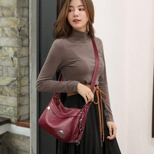 2020 Brand Designer Ladies PU Leather Handbag Shoulder Messenger Bag Ladies Large Capacity Broadband Fashion Casual Shoulder Bag
