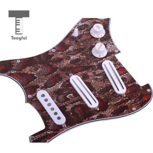 Tooyful 3ply Prewired Loaded Pickguard Dual Rail Humbucker Pickups for Strat Guitar