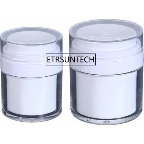 30g 50g Acrylic Cream Jars Cans Pot Top Press Style Vacuum Bottle Sample Vials Airless Cosmetic Container F1575