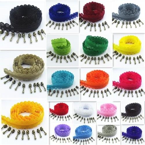 5M 10 Zipper Puller 3# 20 Color Nylon Lace Six Hole Zipper Used For Sewing And Skirt Clothing Accessories